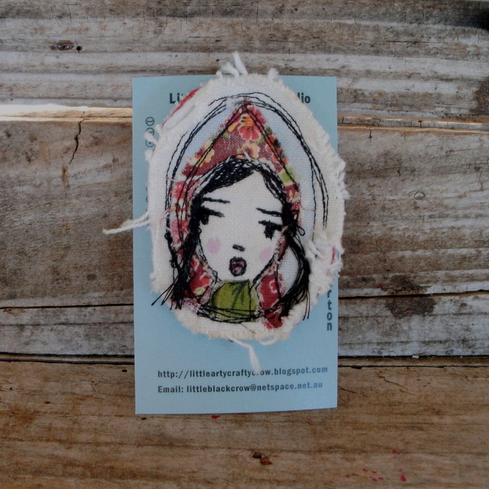 Riding Hood, brooch, wearable art