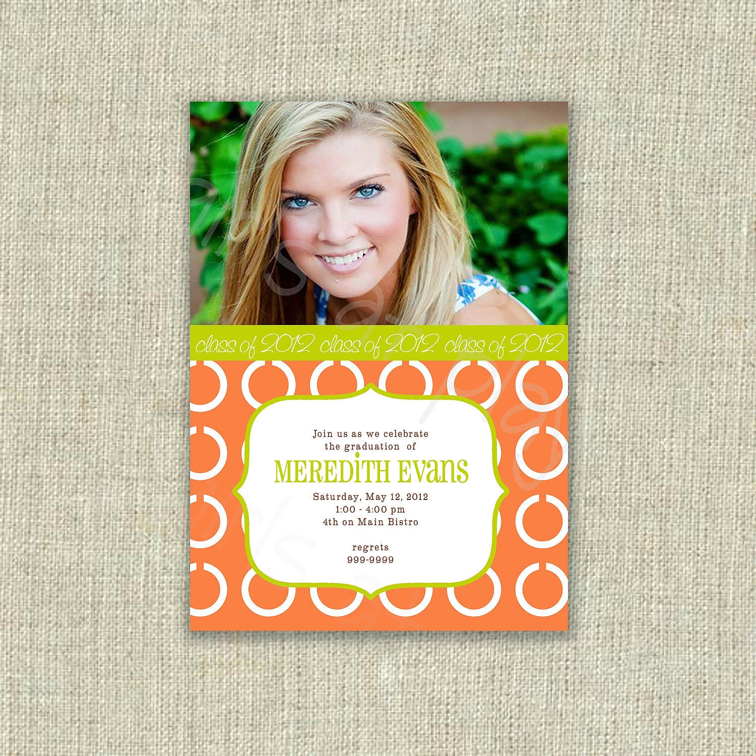 Modern Graduation Invitation Grad Open House Party DIGITAL Photo Digital by girlsatplay girls at play
