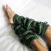 Knitted Leg Warmers, Sea Green with Cables, Teen or Ladies Small or Medium. Custom Orders Welcome