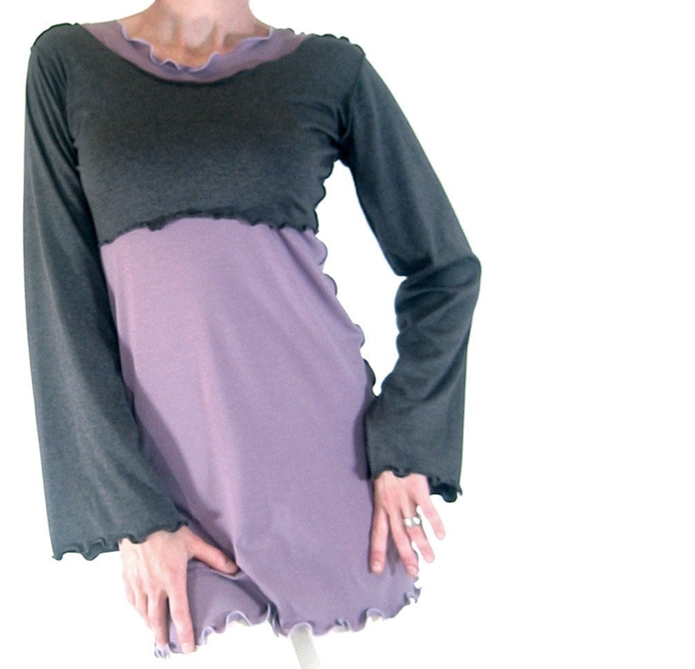 flared long sleeve crop