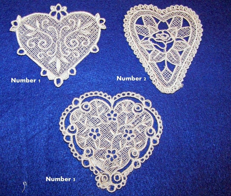 Set Of Three Silver Free Standing Lace Hearts Great to Place On Kind Of Items
