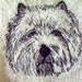Cairn Terrier Wipe My Paws Ivory Bath Hand Towel Machine Embroidery