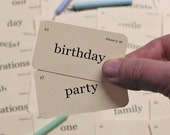 Mini Birthday Party Flash cards
