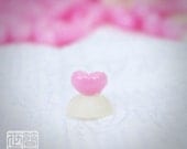 7mm heart shaped noses in pink (bulk of 100 pieces)