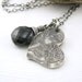 CLEARANCE Wire Wrapped Necklace Gothic Jewelry Black Spinel Gemstone Teeny Tiny Charm Heart Fashion Jewelry - Solo No. 48 - Jennifer Casady