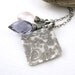 CLEARANCE Spring Fashion Charm Necklace Pink Rose Quartz Blue Iolite Quartz Sterling Silver Fashion Jewlery - Duets No. 77