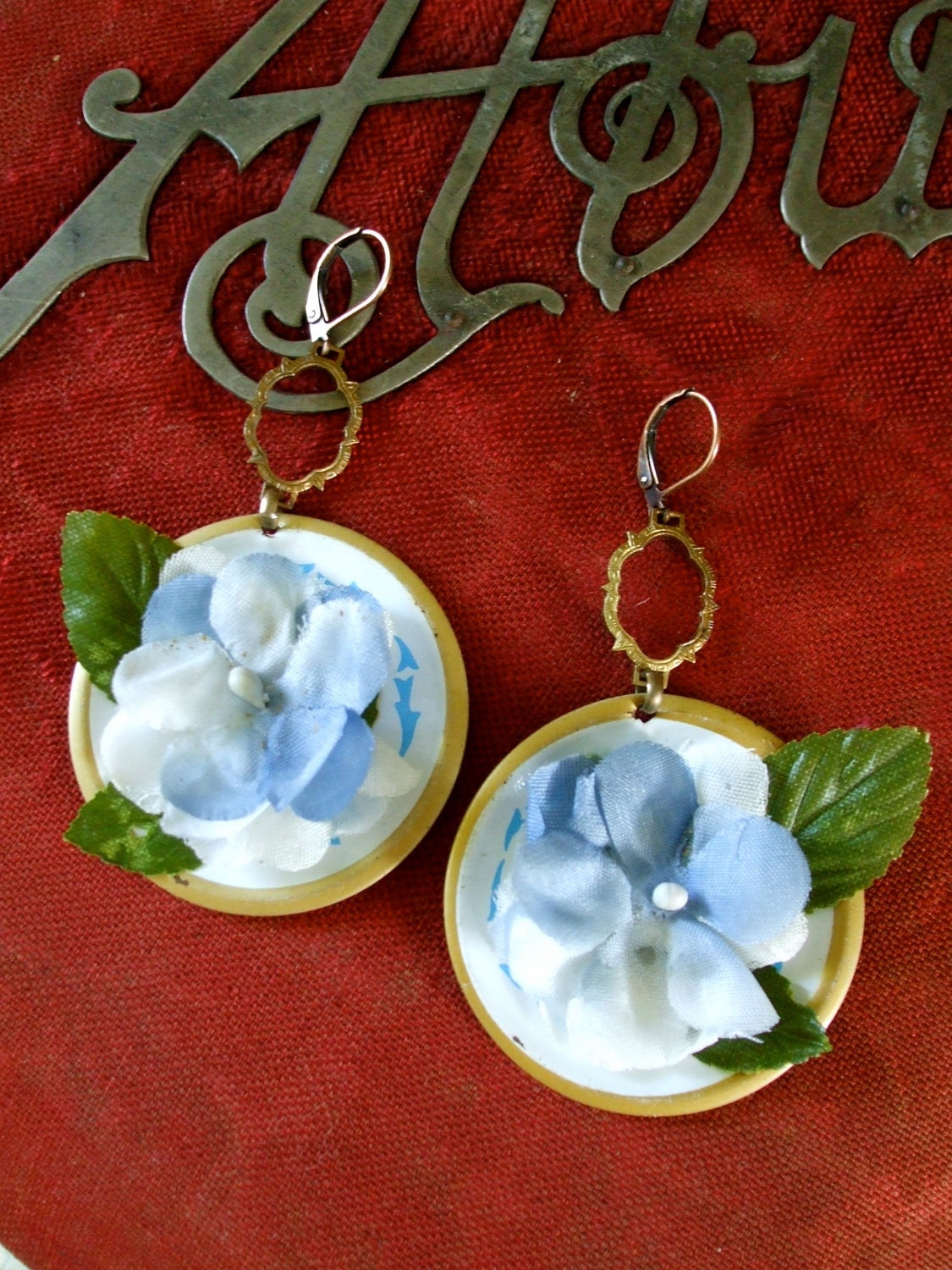 Modern Millinery No.7 -Vintage Assemblage Earrings