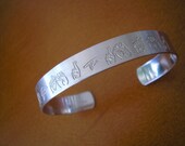 custom sign language cuff bracelet - sterling silver