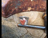 HEART ring, wide band.