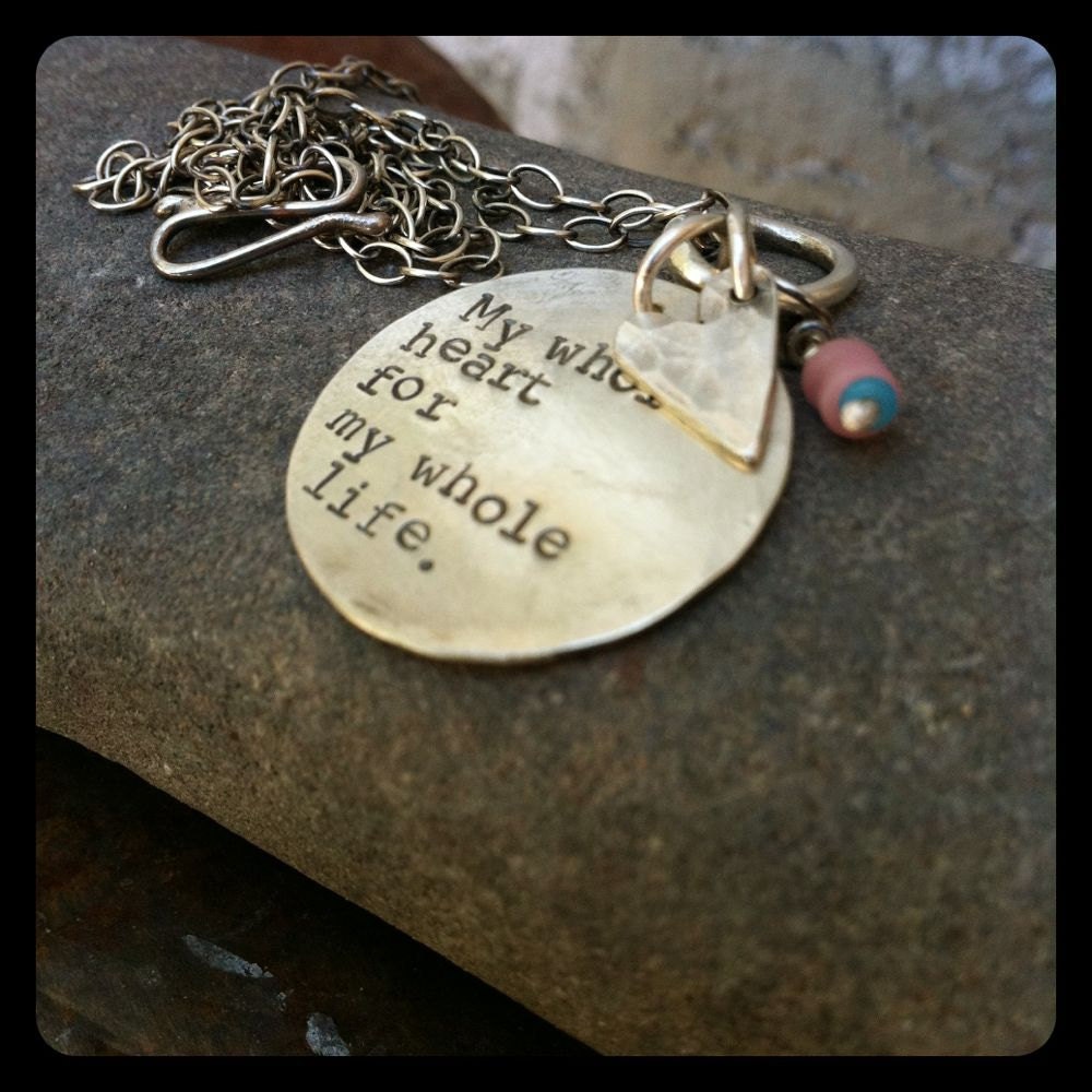 Whole heart circle necklace.