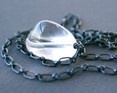 Quarry Pool. Cool Clear Water and Dark Sterling Necklace.