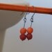 Cranberry Relish. Sterling Silver and Glass Earrings.
