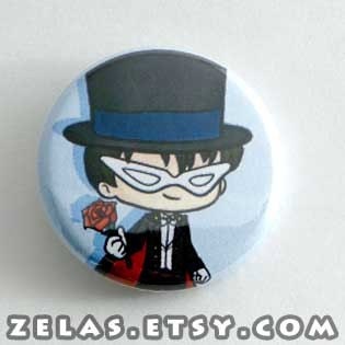 Sailor Moon- Tuxedo Mask Button