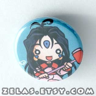 Chibi Anime Button: Skuld