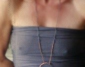 eternity circle necklace, gunmetal & copper, mixed metal chain, long - Novella eternity circle necklace, gunmetal & copper, mixed metal chain, long - Novella