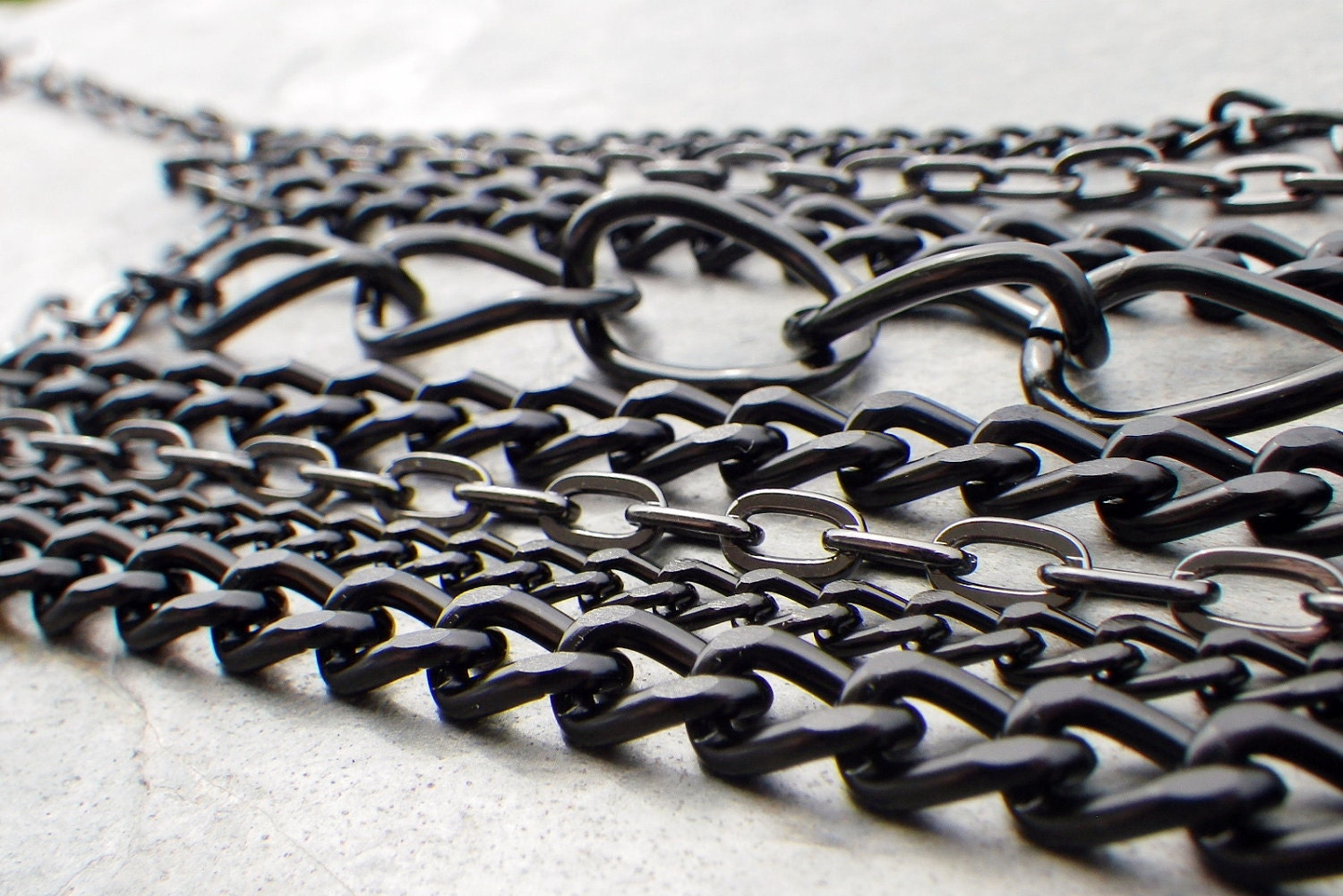 body chain shoulder harness, gunmetal black