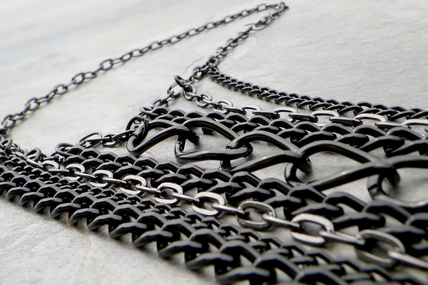 body chain shoulder harness, gunmetal black