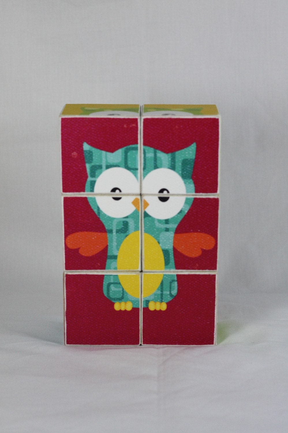 Owls Puzzle Set of 6 Wood Blocks Six different puzzles