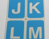 Wood Alphabet Flashcards Light Blue Set of 26 Upper Case Letters