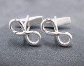 93.0 INFINITY Cuff Links,  Argentium, Cufflinks, Silver, Sterling, Forever, Eternity, Love, tarnish resistant