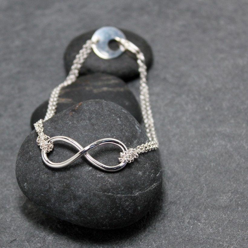 DOUBLE INFINITY anklet, 925, sterling, silver