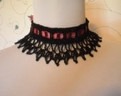 Choose Your Own Color Made to order Choker Necklace Victorian Mourning Edwardian Steampunk Gothic Noir