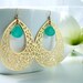 Modern Gold Earrings, Custom Birthstone and Gold Teardrop on GOLD FILL Earrings, Birthday gift, Bridesmaid gifts