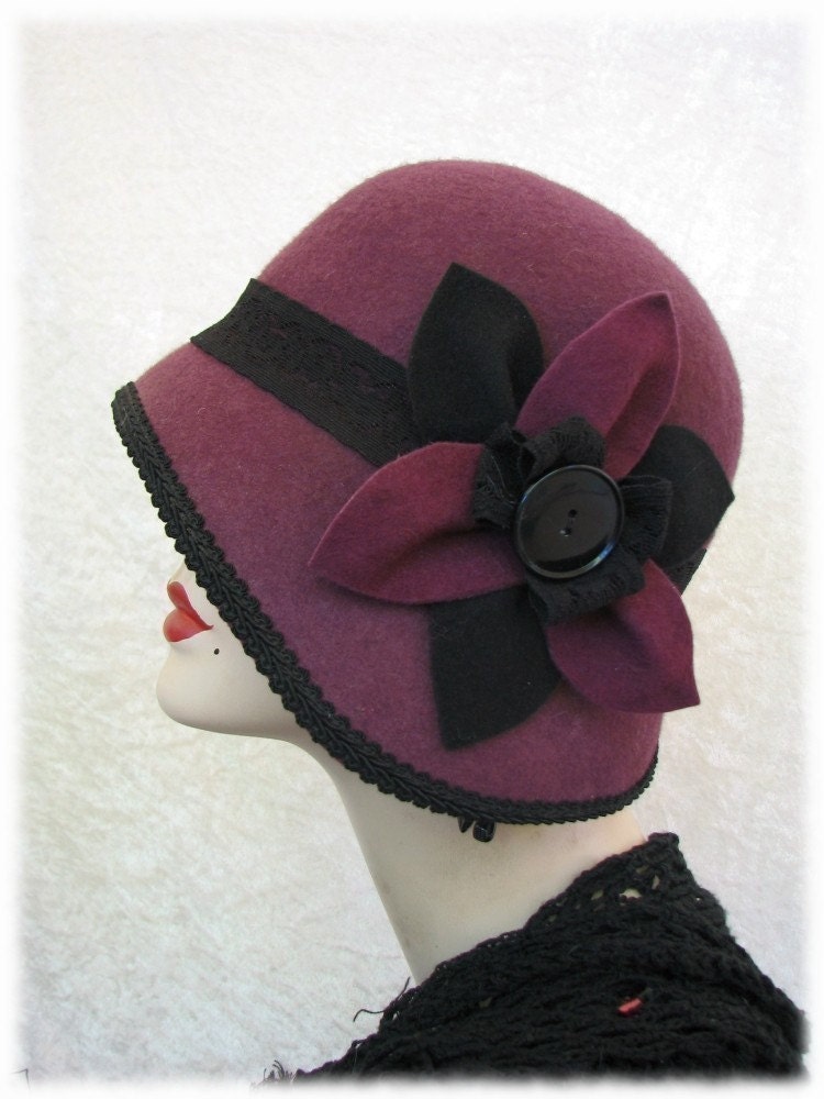 Cloche Hat Wool 1920s Flapper Hat - FannyMae