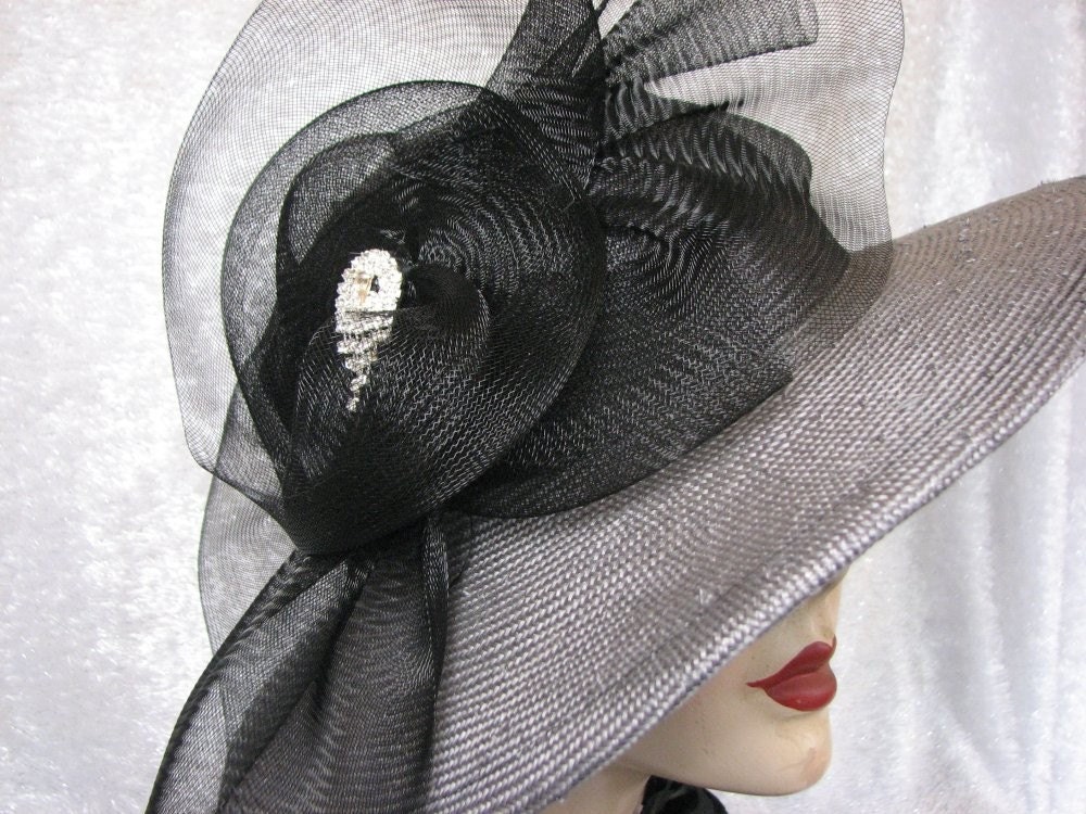 Straw Hat Large Brimmed Hat Horseraces Hat