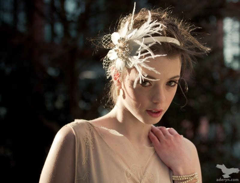 Wedding Headpiece Feather Flower Bridal Fascinator