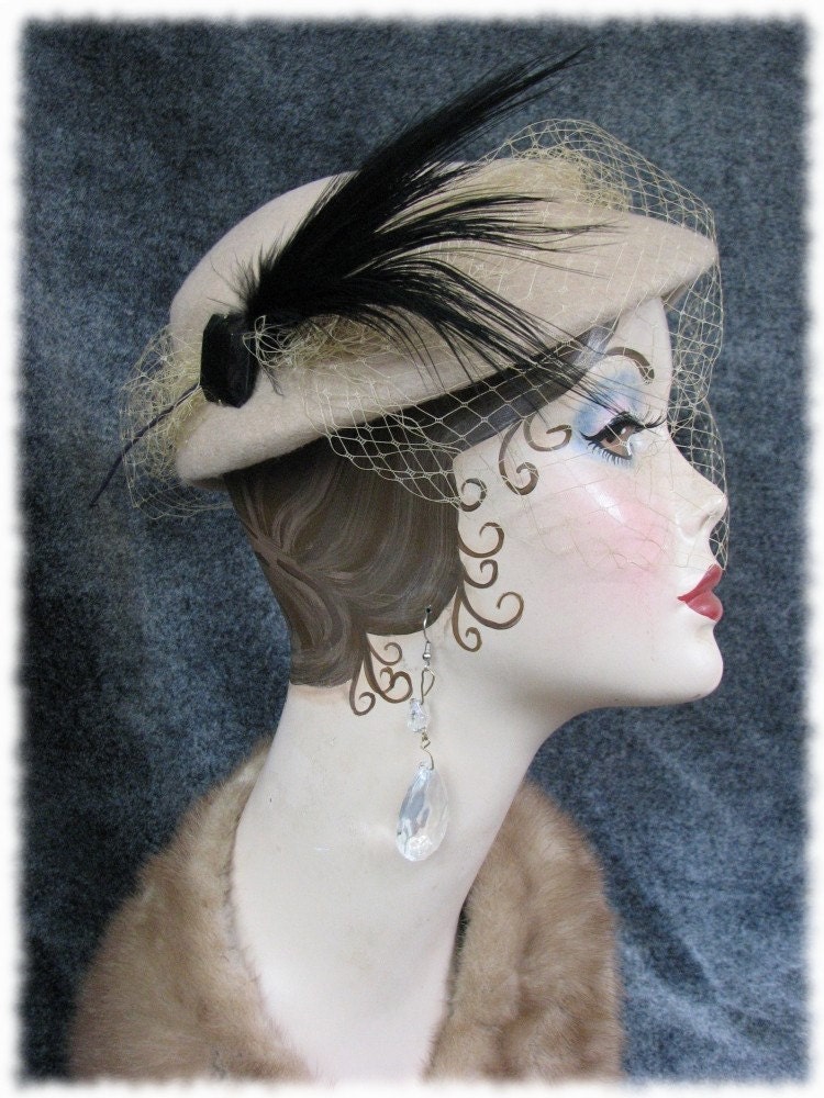 Hat Wool 1940s Hat Retro Hat - Rosalind Russell