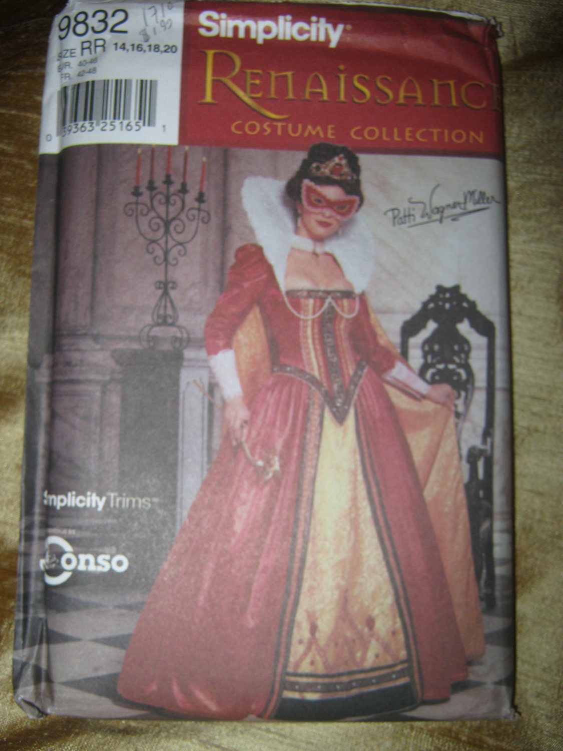 Simplicity 9832 Renaissance Costume Collection Misses Costume Pattern Size 14-20 UNCUT