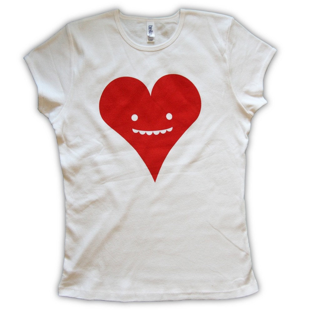 Goofy Heart Tshirt cute Womens Medium