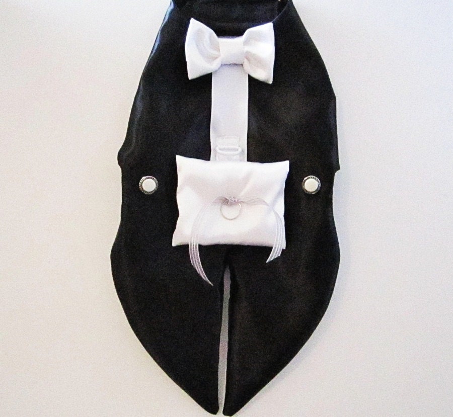 Dog Tuxedo Harness Vest: Ring Bearer Formal Wedding Wear For Dogs