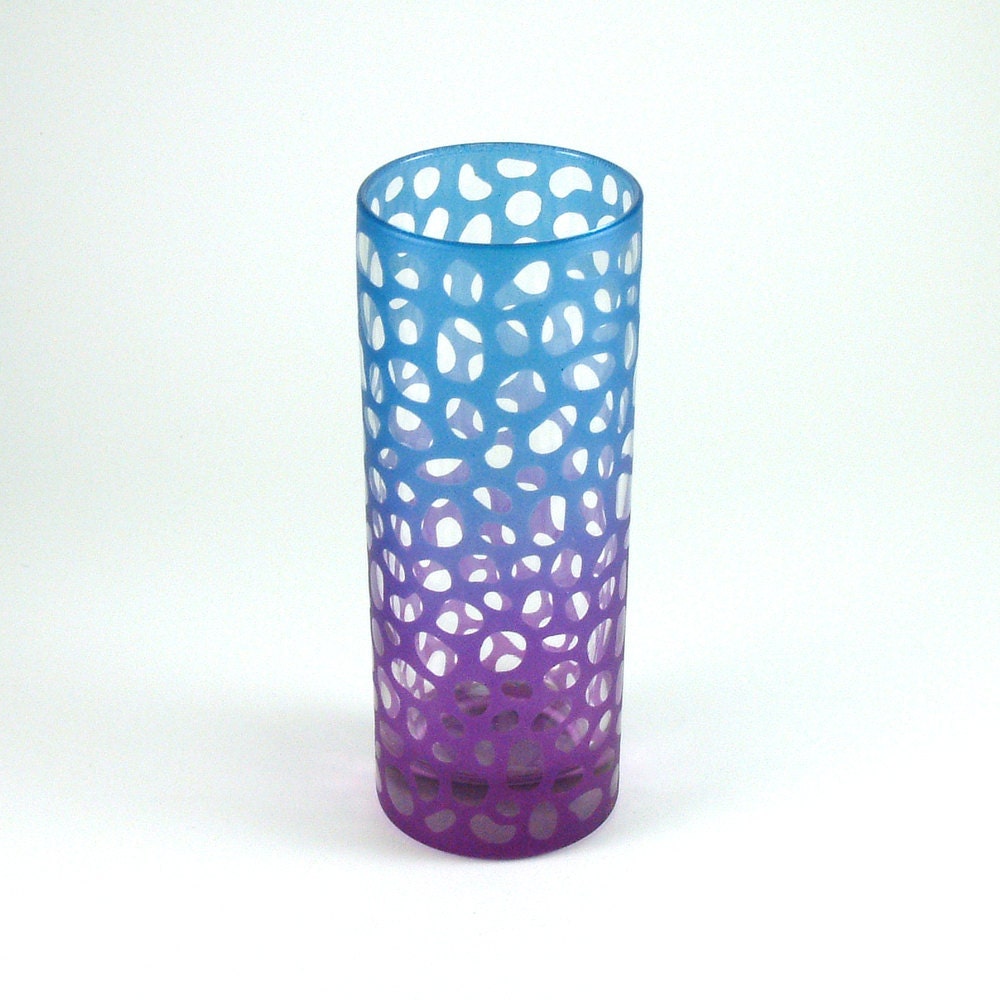 Highball Tumbler Glasses - River Rocks - Set of 4 - Custom Painted Glassware