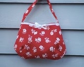 Cotton purse for small girl, red.