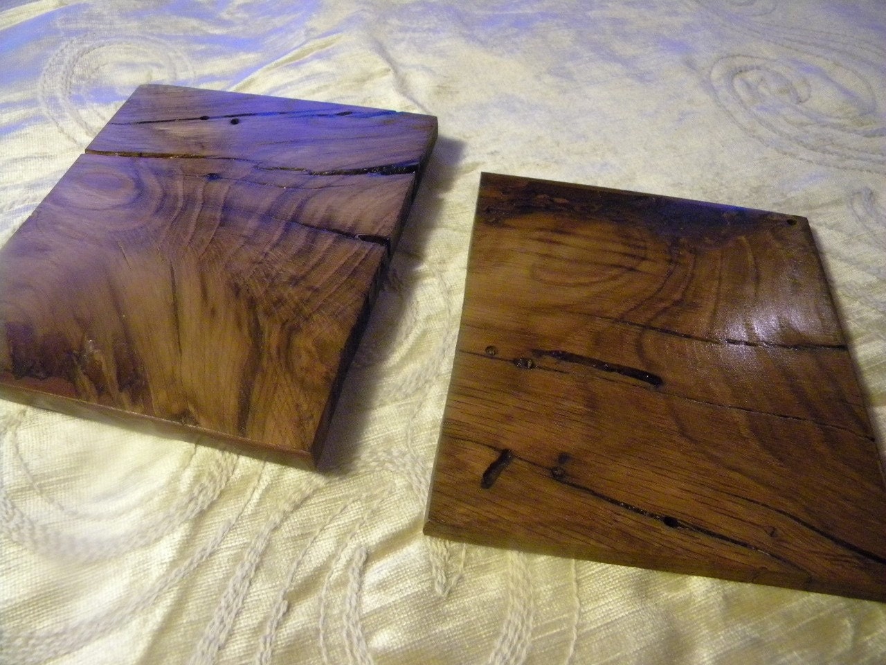 Pair of coasters made from HMS Victory Oak