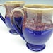 Ceramic Mugs - Made to Order - Cobalt Blue Honey Yellow Dark Red Pottery - Set of 2
