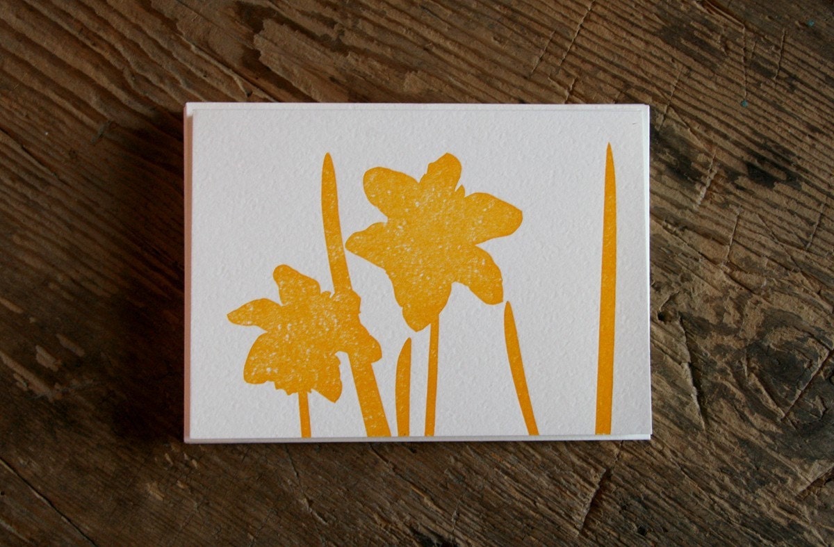 DAFFODIL: letterpress folded note cards (6ct)