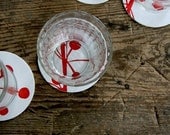 Red Berries: letterpress paper coasters (4ct)