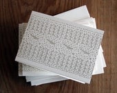 Cable Knit: Letterpress Folded Cards & Envelopes. Bulk Wedding Thank You Set (50ct)