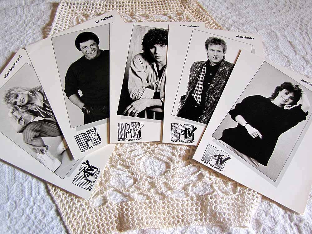 SALE MTV VeeJay VJ Cards Five Original 1980s Ephemera