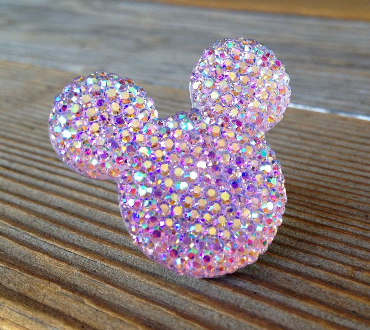 Pink Rhinestone Minnie Mouse Ear Adjustable Ring