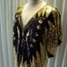Vintage Black Gold Sequined Butterfly Shirt