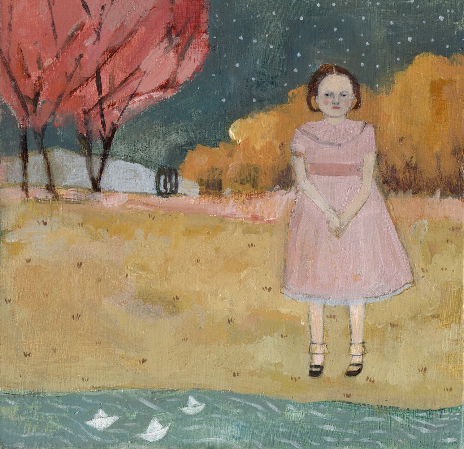 art print - every night she sent out messages and waited for an answer