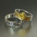 Sun and Moon ECLIPSE Engagement Ring and Wedding Band Set in 18K and 14K gold