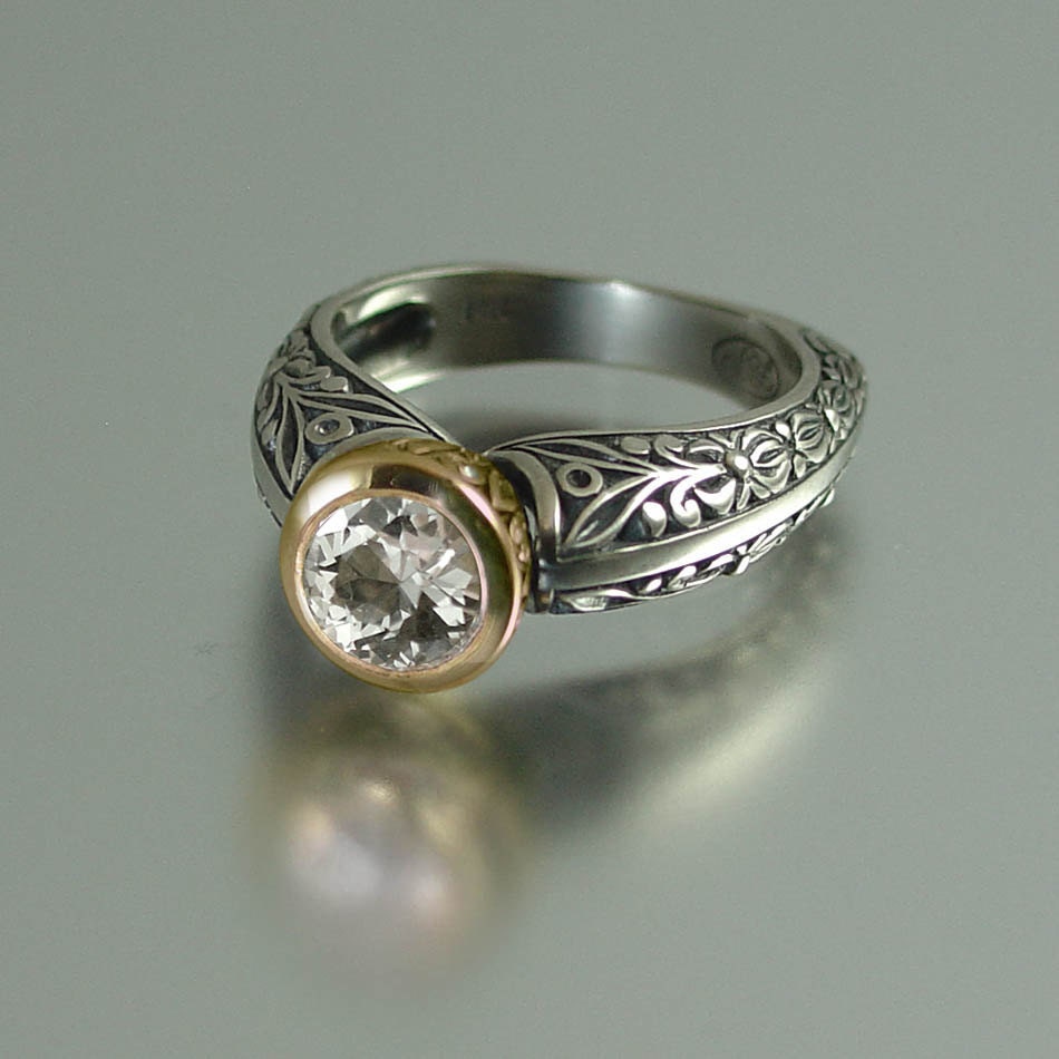 THE CROWNED COUNTESS white sapphire 14k engagement ring (sizes 4 to 7)