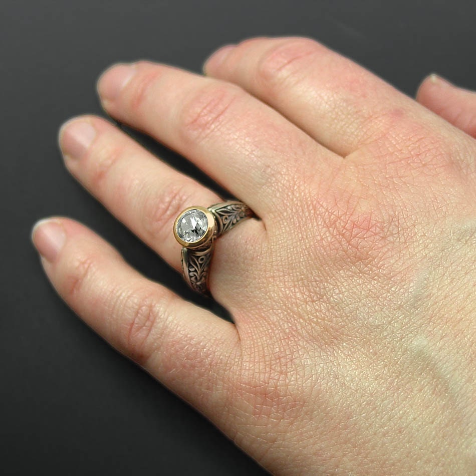 THE CROWNED COUNTESS white sapphire 14k engagement ring (sizes 4 to 7)