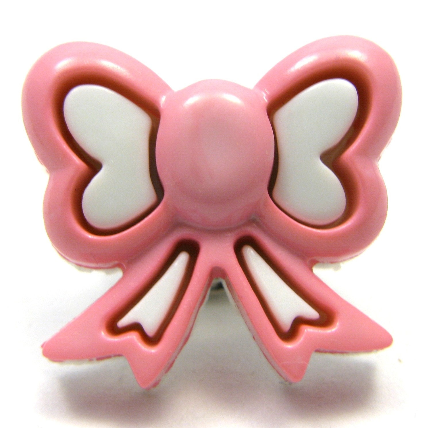PINK BOW PIN with silver backing