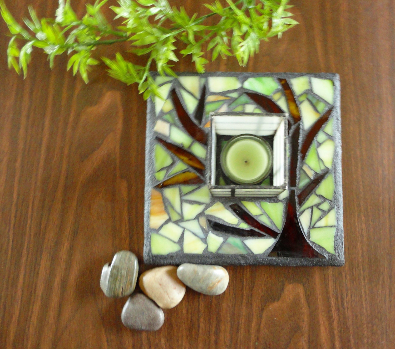 Japanese Floating Lantern, Garden Sculpture, Stained Glass Art for Water Gardens, Outdoor Rooms, Home Decor